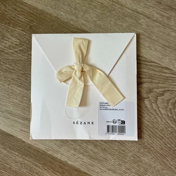 Sezane Le Foulard Pour La Vie Scarf in Kerala Bleu - Picture 2 of 4